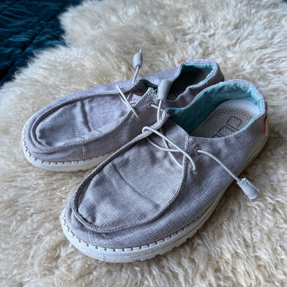 Hey Dude Wendy Chambray Beige Shoes
